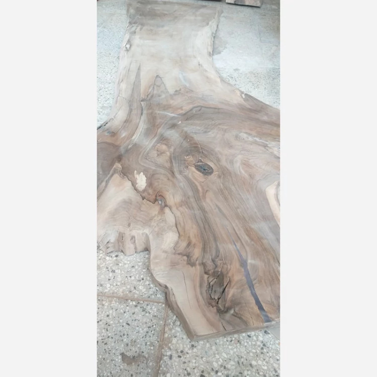 میز روستیک گردو 14 نفره رستورانی به همراه نیمکت چوب درخت گردو