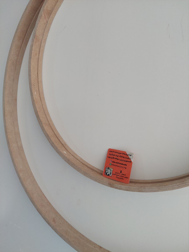 رینگ چوبی قطر 45 ، بیس خام ساعت ،آینه ،میز ،سینی به همراه لبه داخلی